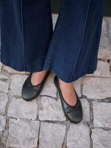 Nöista Bow Ballet Women's Shoes, Versatile And Comfortable Flat Shoes - Black 9 - View 3
