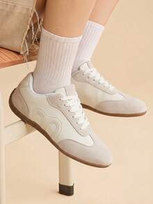 CUCCOO EASI Women's Flat Shoes Lace Up Comfortable And Versatile Outer Wear Casual Shoes - White - View 1