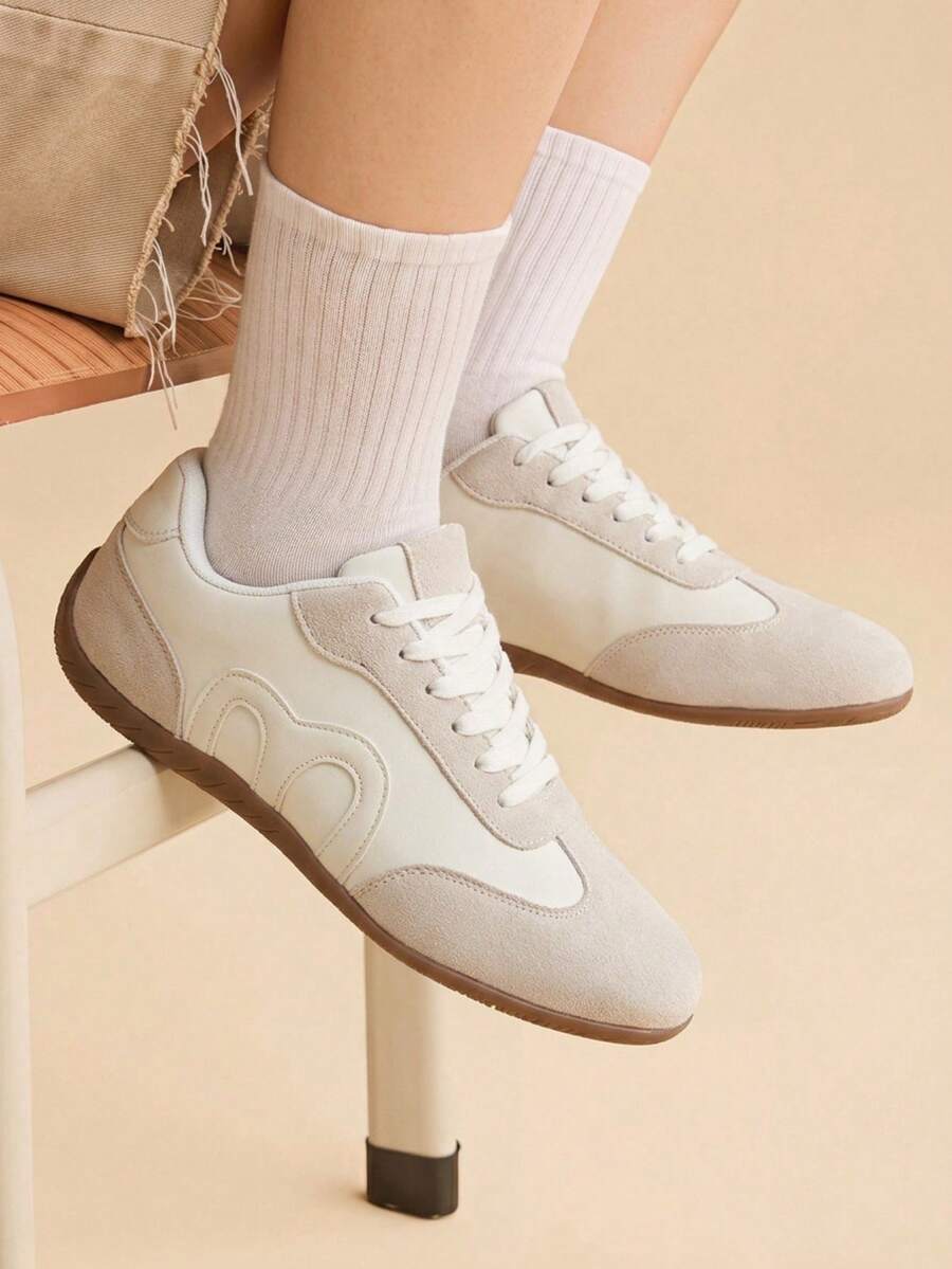 CUCCOO EASI Women's Flat Shoes Lace Up Comfortable And Versatile Outer Wear Casual Shoes - White - View 1