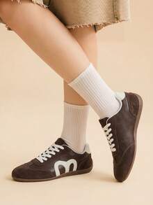 CUCCOO EASI Women's Flat Shoes Lace Up Comfortable And Versatile Outer Wear Casual Shoes Fall Shoes - coffee - View 3