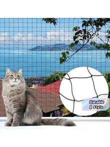 Balcony Cat Net 8 X 3m, Steel Wire Reinforced Balcony Net, Cat Net, Uv Resistant Weatherproof Balcony Window Protection Net, Black - Multicolor - View 1
