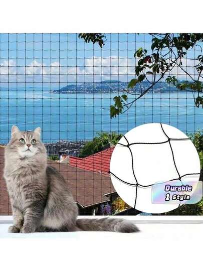 Balcony Cat Net 8 X 3m, Steel Wire Reinforced Balcony Net, Cat Net, Uv Resistant Weatherproof Balcony Window Protection Net, Black