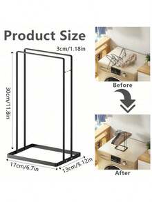 The Storage Rack Made Of 1/2pcs Carbon Steel Material Can Be Placed Anywhere. It Has A High Appearance And Can Store Multiple Hangers, Which Is Very Convenient And Practical - View 4