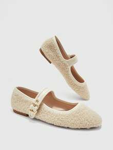 CUCCOO BIZCHIC Casual And Comfortable One-Pedal Commuting Simple Women's Flats - rice apricot - View 3