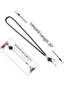 1pc Rhinestone Mesh Lanyard With Retractable Buckle Badge Clip Sparkly ID Holder For Work Ffice Events Fashion Accessories - Multicolor - View 7
