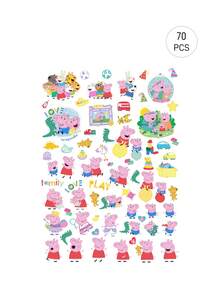 Peppa Pig X SHEIN Cartoon Stickers, Suitable For Water Bottles, Mobile Phones, Protective Cases, Laptops, Skateboards, Refrigerators, Etc., Gifts - multicolor - View 3
