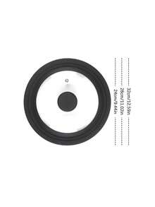 1pc Universal Round Pot Lid For Pots, Pans Cookware Tempered Glass Lid For Skillets With Silicone Rim Replacement Lid For Frying Pan - Multicolor - View 11