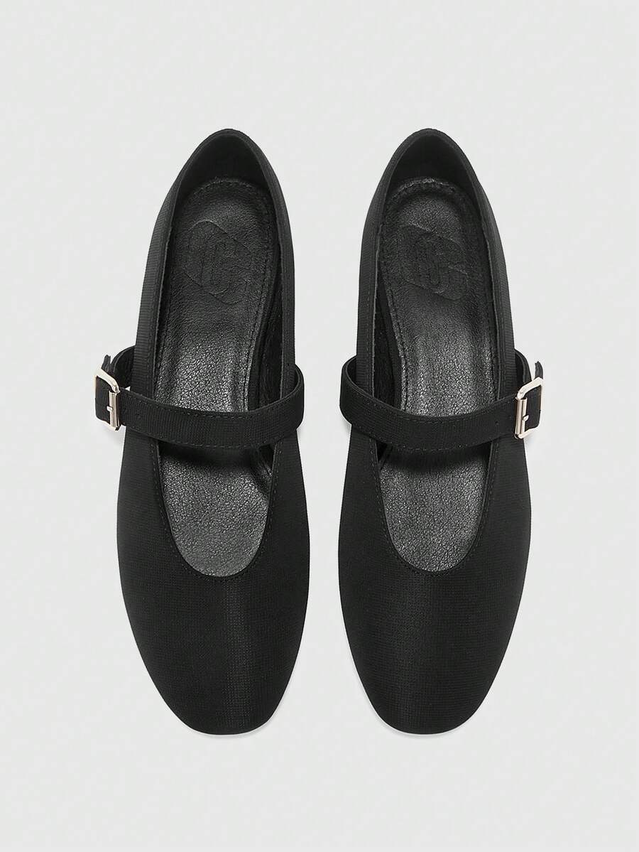 CUCCOO BIZCHIC Women's Fashion Commuter Versatile Casual Mary Jane Flat Shoes For Christmas Spring Shoes Fall Shoes - Carbon black. - View 1