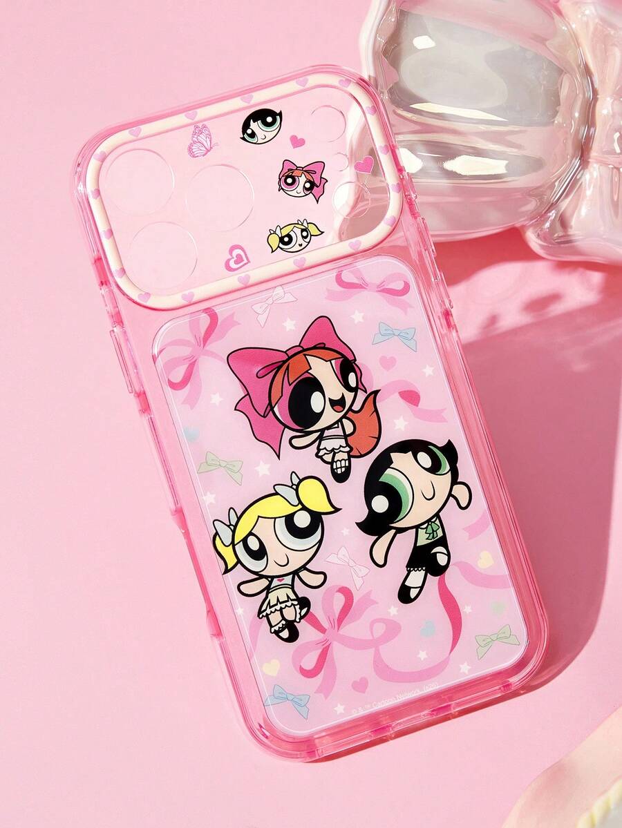 THE POWERPUFF GIRLS X SHEIN Cartoon Cute Shockproof Fashionable Phone Case, Suitable For Ip 18 Ip 18 Pro,Ax IPhone 11 - 17 Max - Multicolor - View 1