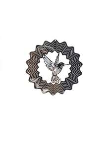 1pc 3d Hummingbird Shape Sun Catcher For Outdoor Garden Decoration, Metal Stainless Steel Wind Spinner Wind Chime Hanging Ornament - Silver - View 8