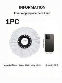 1/2/3/5/6/8 Pc Super Fine Fiber Rotating Mop Head Refills,Compatible With Hurricane Magic Spin Mop & Standard Round Replacement, High Efficient Cleaning, Wet & Dry Use - Multicolor - View 13