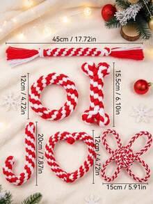 PETSIN Christmas Themed Rope Toy Set, Provides Companionship For Your ...