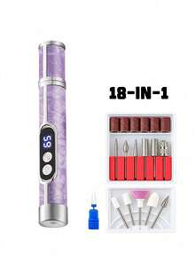 JMMO 18-In-1 Electric Nail File Set, Multi-Functional Nail File, USB Rechargeable - Suitable For Thick Nails, Professional Multi-Speed Electric Nail File,Nail Polishing, Care And Shaping Tool,Professional Nail Filing Tool,A Perfect Gift For Women,(180mAh) - Multicolor - View 13