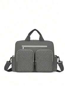 SHEIN 1pc Large Capacity Quilted Handbag Shoulder Mommy Bag Multifunctional Diaper Bag For Travel - Multicolor - View 12