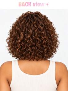 Brown Water Wave Topper Hair With Bangs Human Hair Toppers For Women Clip In Hair Extensions Daily Use Natural Black Halloween Thanksgiving Day Christmas For Party T-Shape O-Shape - S4 - View 3