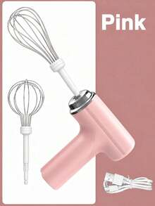 Cordless Electric Hand Mixer With 2 Replaceable Whisk Heads, 3 Colors Optional, Portable Handheld Egg Beater For Baking, Cake, Cream Mixing - Multicolor - View 11