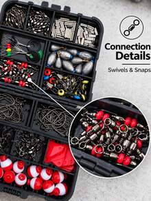 Ultimate Bait Fishing Gear Kit - Portable Complete Set With Crank Hooks, Swivels, Sinkers & Accessories. Ideal For Anglers, Perfect Christmas Gift For Winter Night Fishing. - Multicolor - View 10