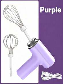 Cordless Electric Hand Mixer With 2 Replaceable Whisk Heads, 3 Colors Optional, Portable Handheld Egg Beater For Baking, Cake, Cream Mixing - Multicolor - View 10