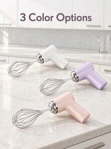 Cordless Electric Hand Mixer With 2 Replaceable Whisk Heads, 3 Colors Optional, Portable Handheld Egg Beater For Baking, Cake, Cream Mixing - Multicolor - View 7