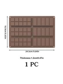 1/2PCS Chocolate Bar Mold, Break Apart Chocolate Candy Mould, Non-Stick Silicone Mold For DIY Chocolate, Candy, Wax Melts. - Chocolate Brown - View 14