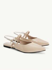 CUCCOO CHICEST Women's Fashion Rhinestone Bow Comfortable Versatile Pointed Flat Shoes Spring - Apricot - View 2