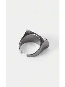 Noxbound Vintage Old Money Wind Opening Ring - Gun Black/White Crystal - View 5