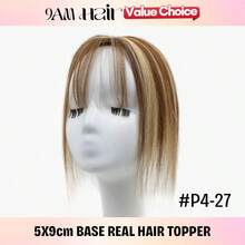 Human Hair Topper With Bangs Real Human Hair Extensions 8-14 Inch Straight Hair Hairpieces For The Top Of The Head, Sooth&Soft Touch Feeling, High Quality For More Realistic Looking, 8inch-14inch Halloween Costumes & Christmas - Multicolor - View 28
