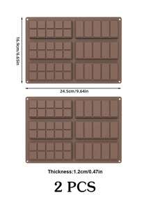 1/2PCS Chocolate Bar Mold, Break Apart Chocolate Candy Mould, Non-Stick Silicone Mold For DIY Chocolate, Candy, Wax Melts. - Chocolate Brown - View 13