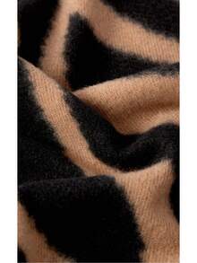 Noxbound A Women's Animal Pattern Zebra Pattern Casual Fashion Elegant Versatile Polyester Printed Scarf Autumn And Winter Daily Use - Black Camel - View 6