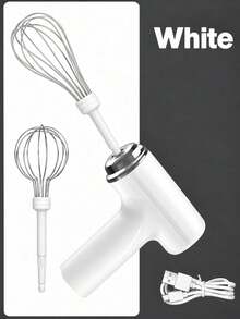 Cordless Electric Hand Mixer With 2 Replaceable Whisk Heads, 3 Colors Optional, Portable Handheld Egg Beater For Baking, Cake, Cream Mixing - Multicolor - View 9