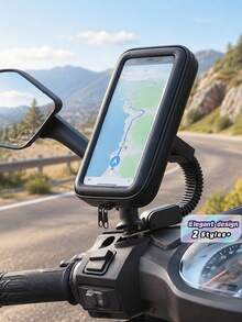 Adjustable Waterproof Phone Bag Handlebar Phone Holder Motorcycle Navigation Bracket Bag, Touchscreen Handlebar Rearview Mirror Navigation Phone Bag, Waterproof Motorcycle/Bicycle Phone Bag Mother'S Day Gift Birthday - Multicolor - View 1
