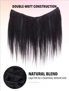 Double Weft Human Hair Extensions, 12-24 Inch Sew In Weft, Instant Volume, Seamless Natural Blend, Soft Silky, Halloween Party Looks & Christmas Gifts - S1B - View 8