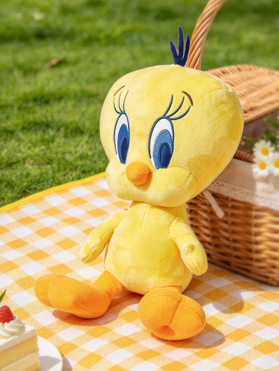 LOONEY TUNES X SHEIN 1pc Cartoon Plush Doll, Made Of Soft Material With Exquisite Embroidery, Can Be Placed On A Sofa Or In A Car For Decoration, Suitable As A Gift - Yellow - View 1