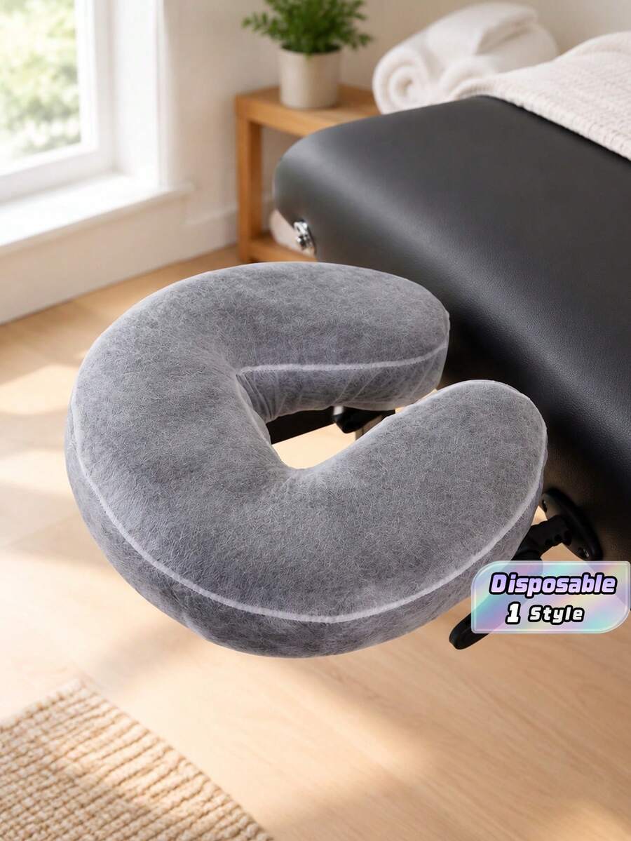 Disposable Non-Woven U-Shaped Massage Face Cradle Cover, Non-Stick Massage Headrest Covers, Suitable For Professional Massage Beds And Spa Chairs, Universal Stretchable Size - White - White - View 1