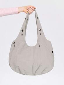 ROMWE Women's Shoulder Bag Y2K Spice Girl Is Sweet And Cool, All-Seeing Eye, Gray Decoration (Including 1 Bag + A Pack Of Accessories, DIY By Yourself) - Grey - View 9