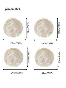 1-Piece, Embroidered Lace Hollow Beige Apricot Coaster, Fresh Natural Coffee Coaster, Thermal Insulation Pad, Thermal Insulation Layer Protects The Desktop. - Multicolor - View 7