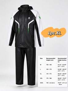 Premium Version Unisex Adult Separate Rain Jacket & Pants Set, Full Body Heavy Rainproof Motorcycle Riding Rain Suit With Adjustable Hood, Full Coverage Waterproof Rain Gear For Work, Travel & Outdoor Activities - Knight Black - View 15