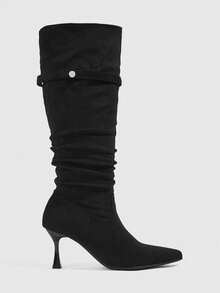 CUCCOO SZL Simple And Fashionable Knee-Length Boots, Women's Stiletto High Boots, Autumn And Winter Fashion Versatile High-Heeled Boots Winter Boots - Black - View 8