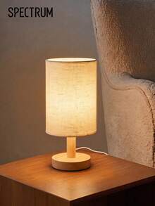 1pc Wooden Base Table Lamp, USB Powered, 3 Soft Light Colors & Stepless Dimmable, Aesthetic Bedside Lamp, Home Decor Lighting - multicolor - View 1