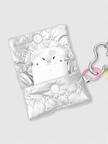 ROMWE Kawaii Silver Earphone Bag Simulation Biscuits Bag Pendant - Silver - View 4
