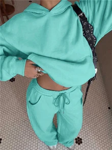 Muchica Women Two-Piece Outfits - Teal Blue - View 4