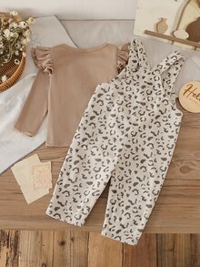 SHEIN Vintaside Kids 嬰童（女）連體褲 - 卡其色 - 查看 2