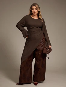 Auralis Blusas Extra Grandes - Marrón - Ver 6