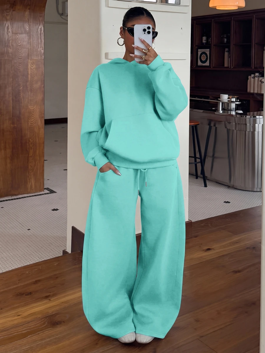Muchica Women Two-Piece Outfits - Teal Blue - View 1