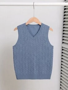 SHEIN Tween Boys Sweaters - Blue - View 3