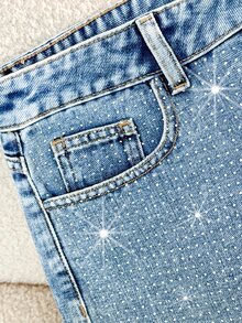 Comfortcana Plus Size Denim Shorts - Light Wash - View 3