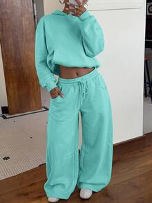 Muchica Women Two-Piece Outfits - Teal Blue - View 6