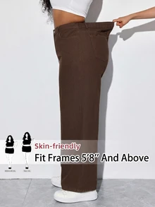 SHEIN Tall CURVE Plus Size Jeans Fall - Brown - View 10