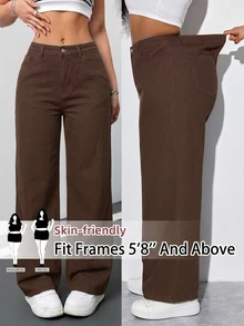 SHEIN Tall CURVE Plus Size Jeans Fall - Brown - View 2