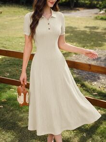 Vintamour Women Long Dresses - Apricot - View 2